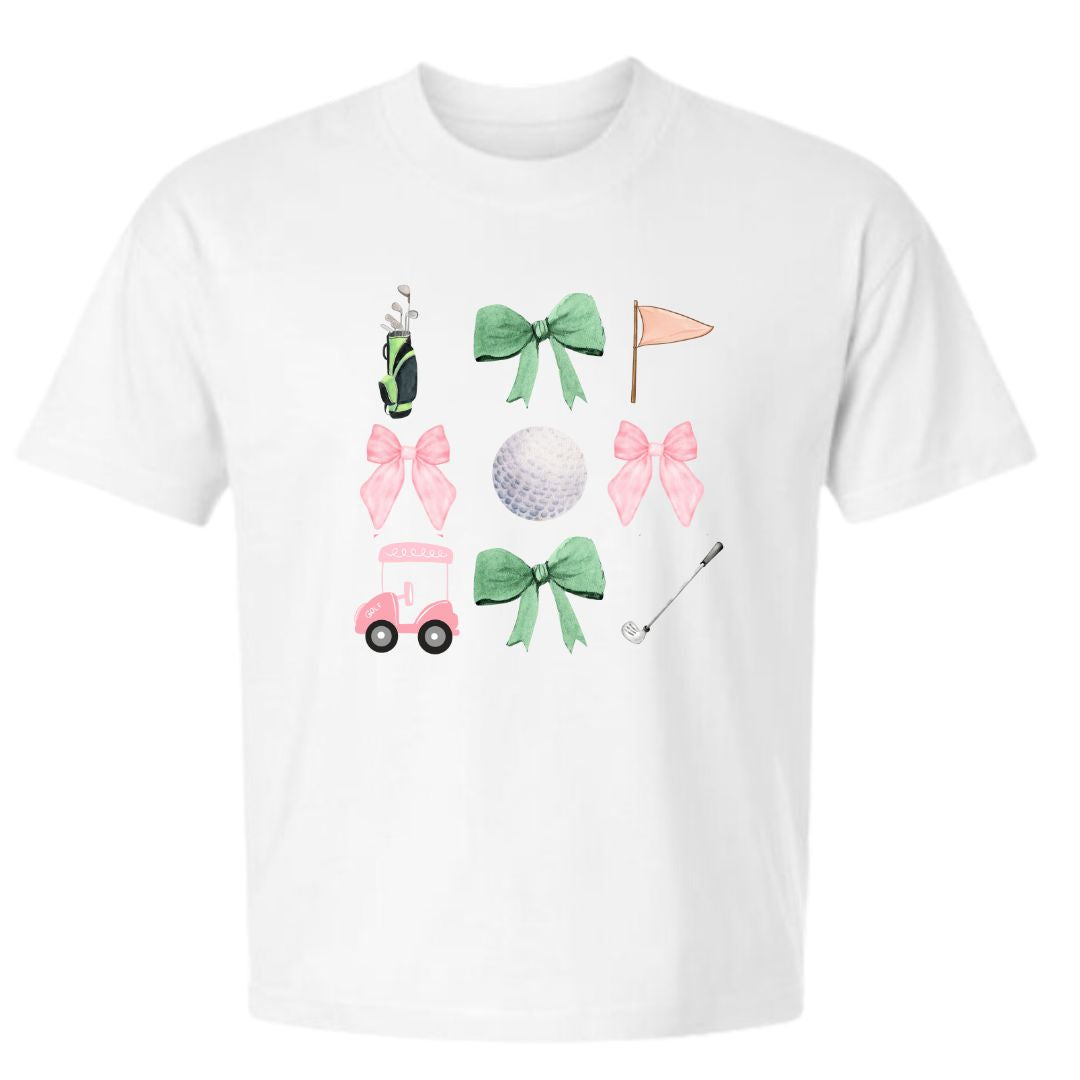 Coquette Golf Girl Adult Short Sleeve T-Shirt - White