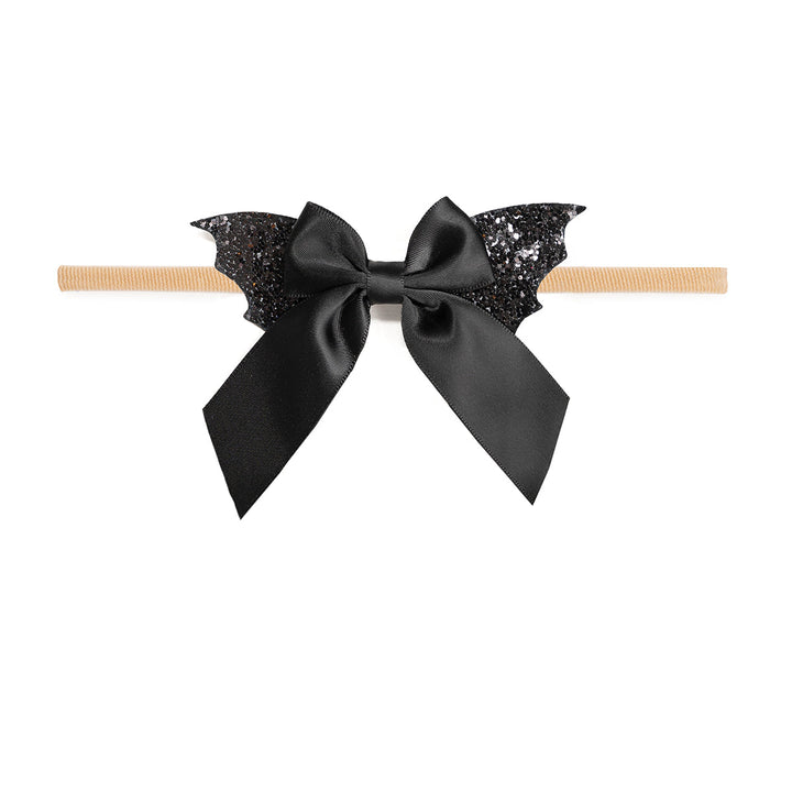 Glitter Bat Halloween Coquette Bow Baby Headband