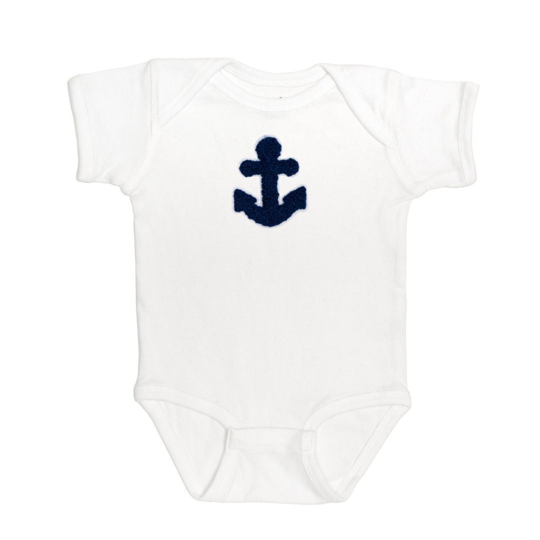Anchor Patch Short Sleeve Bodysuit - White