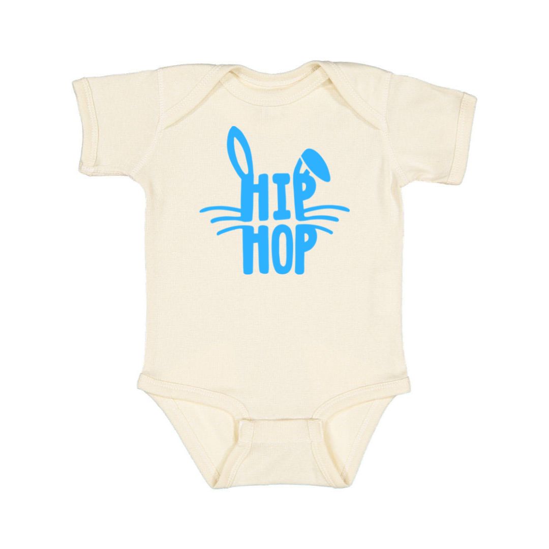Hip Hop Easter Short Sleeve Bodysuit - Natural
