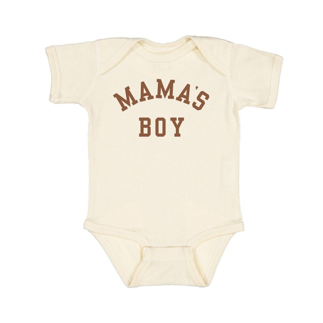 Mama s Boy Short Sleeve Bodysuit Natural