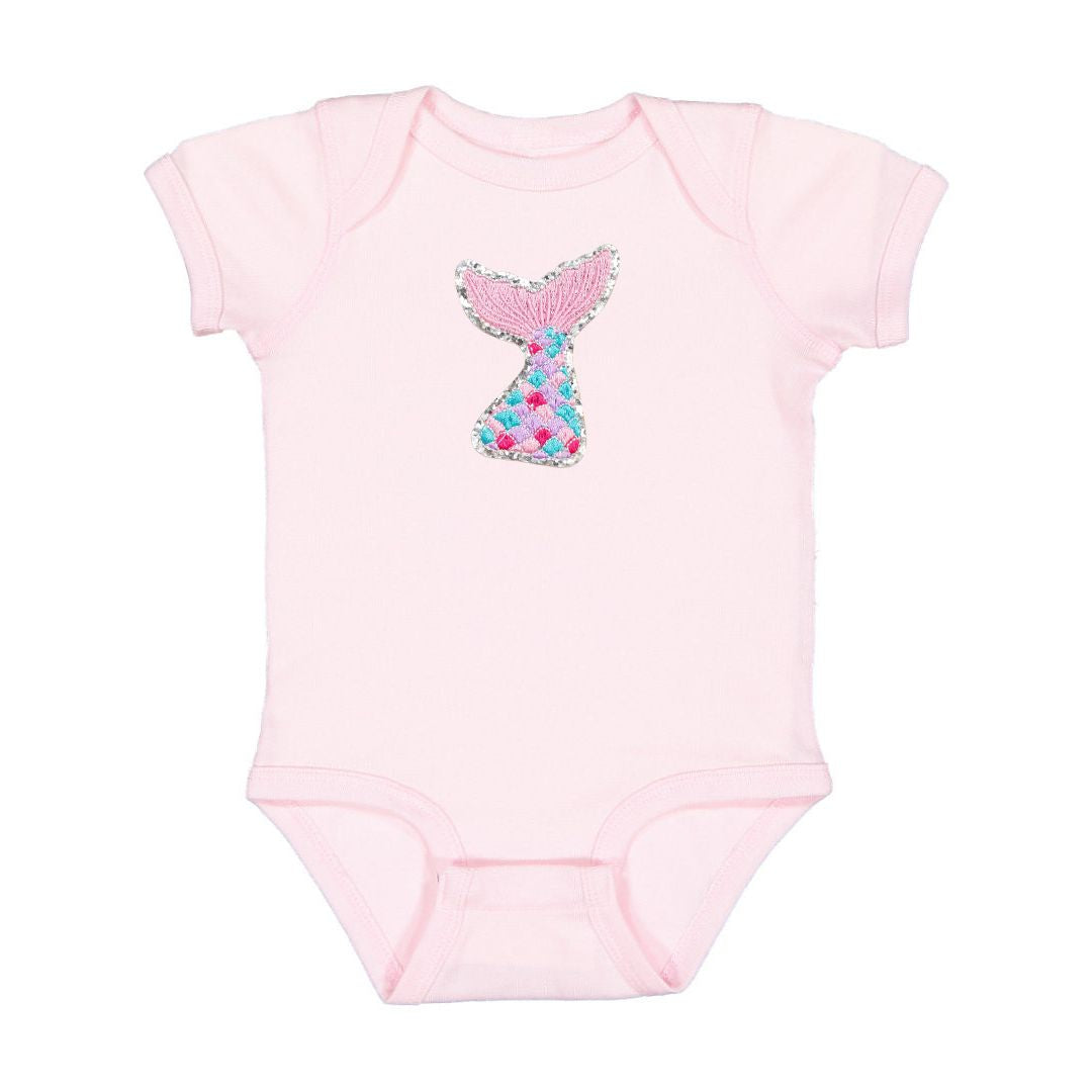 Mermaid Tail Patch Short Sleeve Bodysuit - Ballet