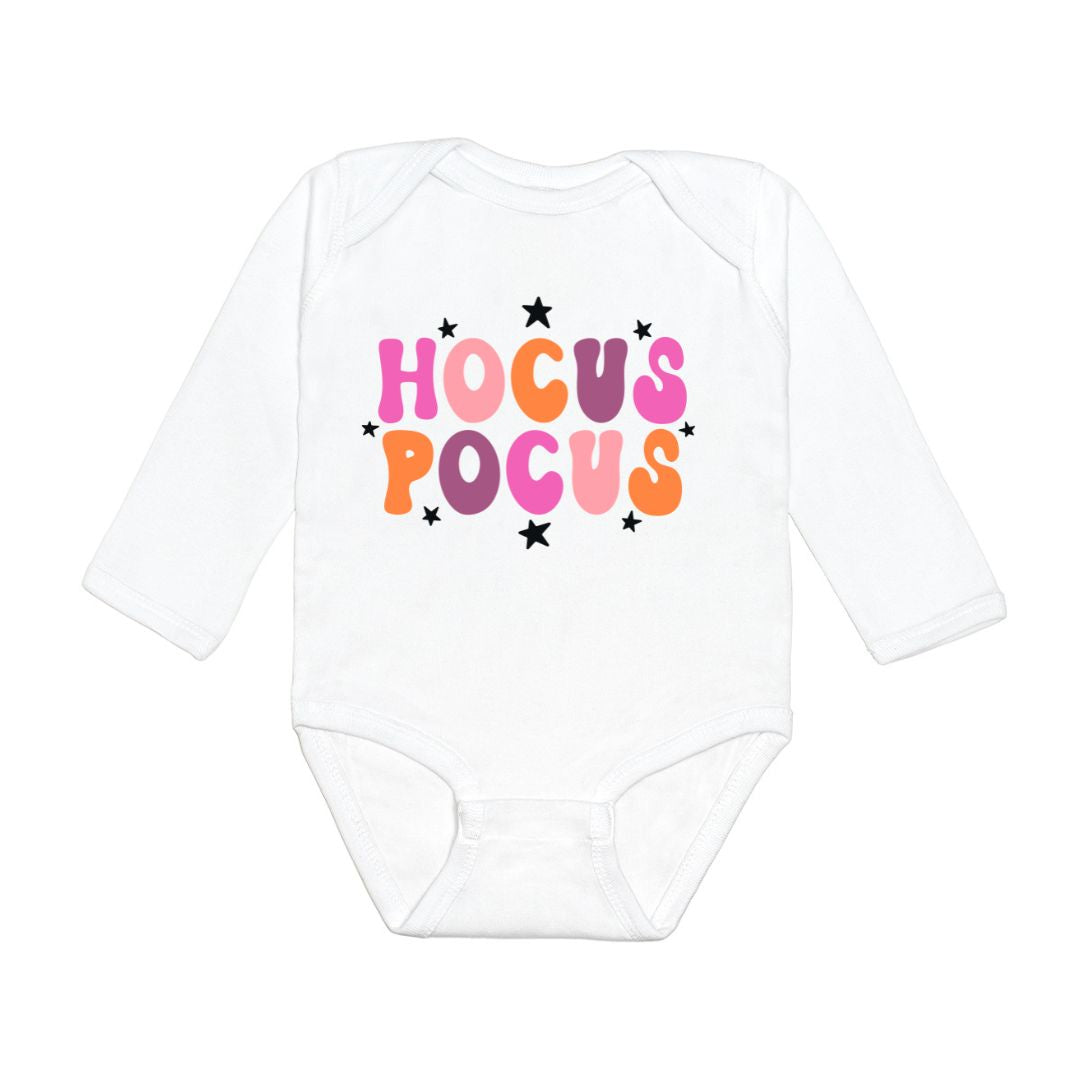 Hocus Pocus Halloween Long Sleeve Bodysuit - White