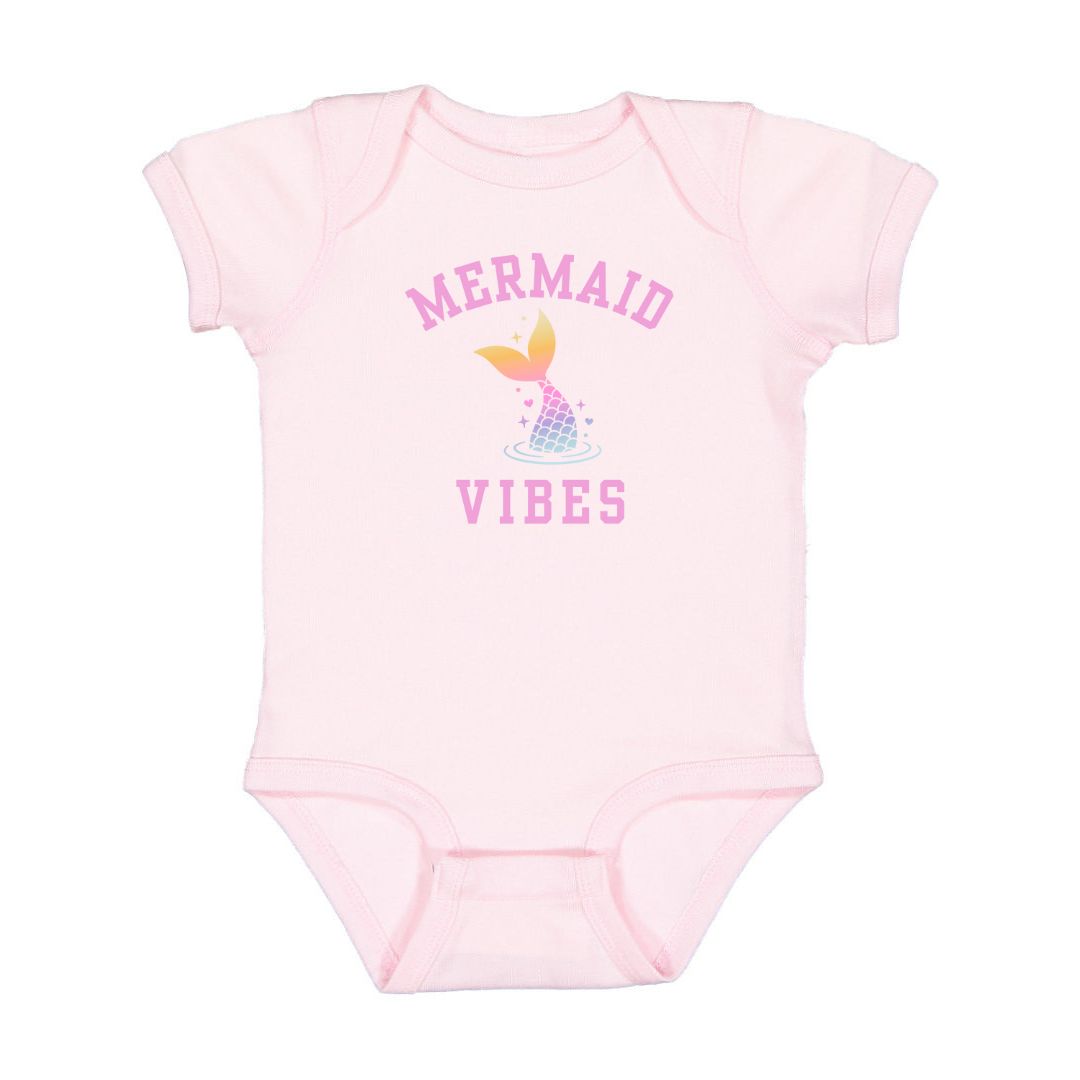 Mermaid Vibes Short Sleeve Bodysuit - Ballet