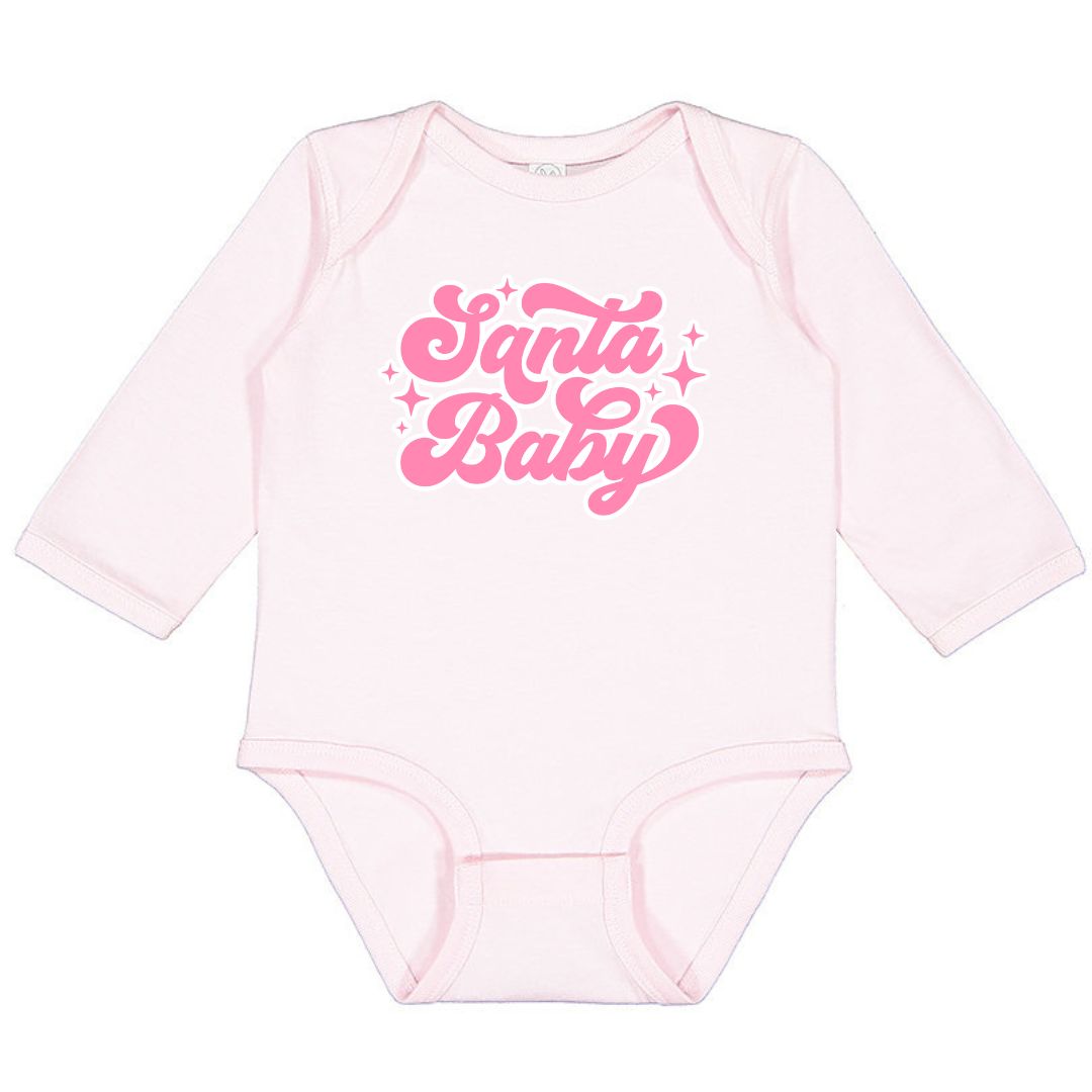 Santa Baby Christmas Long Sleeve Bodysuit - Ballet
