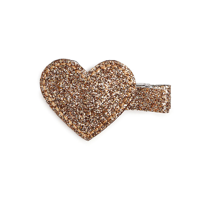 Bronze Glitter Heart Clip