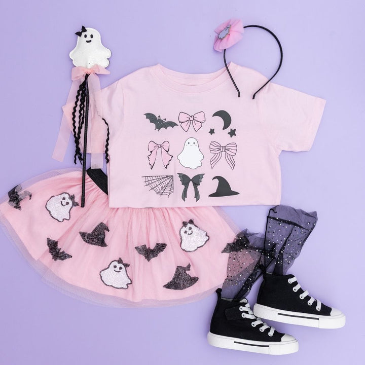 Coquette Tulle Ghost Bow Halloween Headband