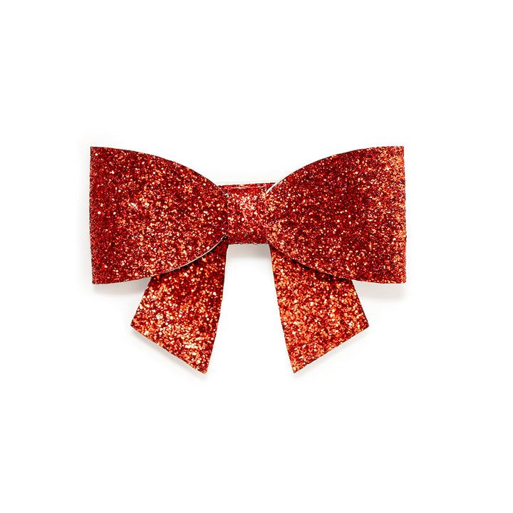 Red Glitter Bow Clip