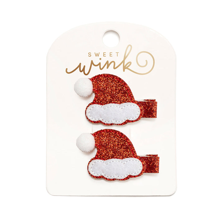 Red Santa Hat Christmas Clip Set