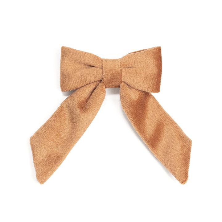 Spice Velvet Coquette Bow Clip