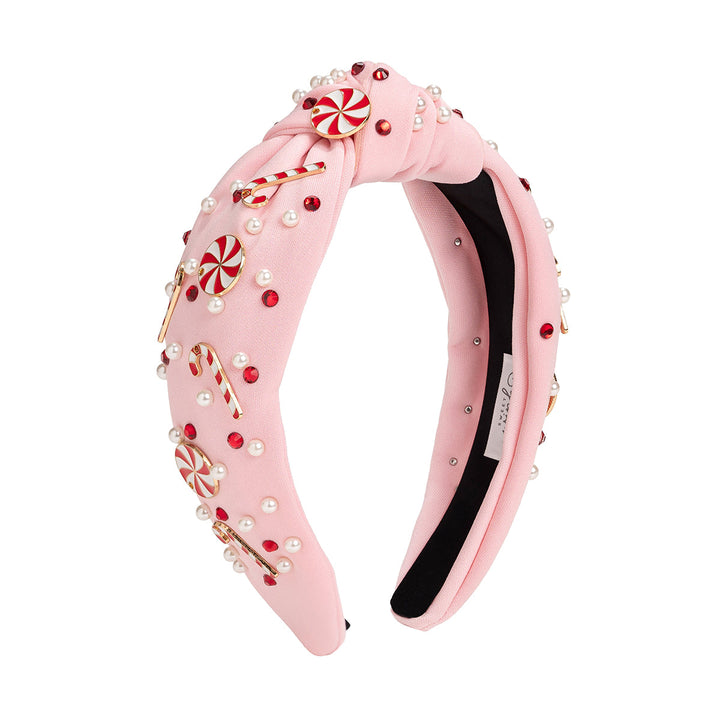 Candy Cane Christmas Gemstone Headband - Large