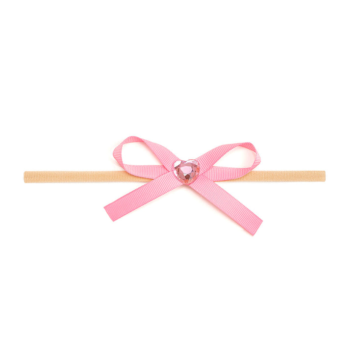 Dainty Heart Bow Baby Headband
