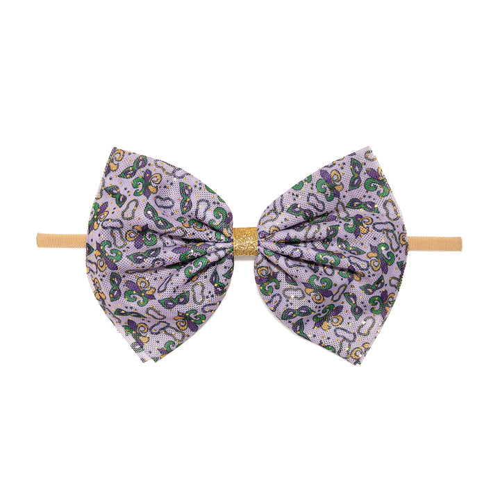 Mardi Gras Tulle Bow Baby Headband