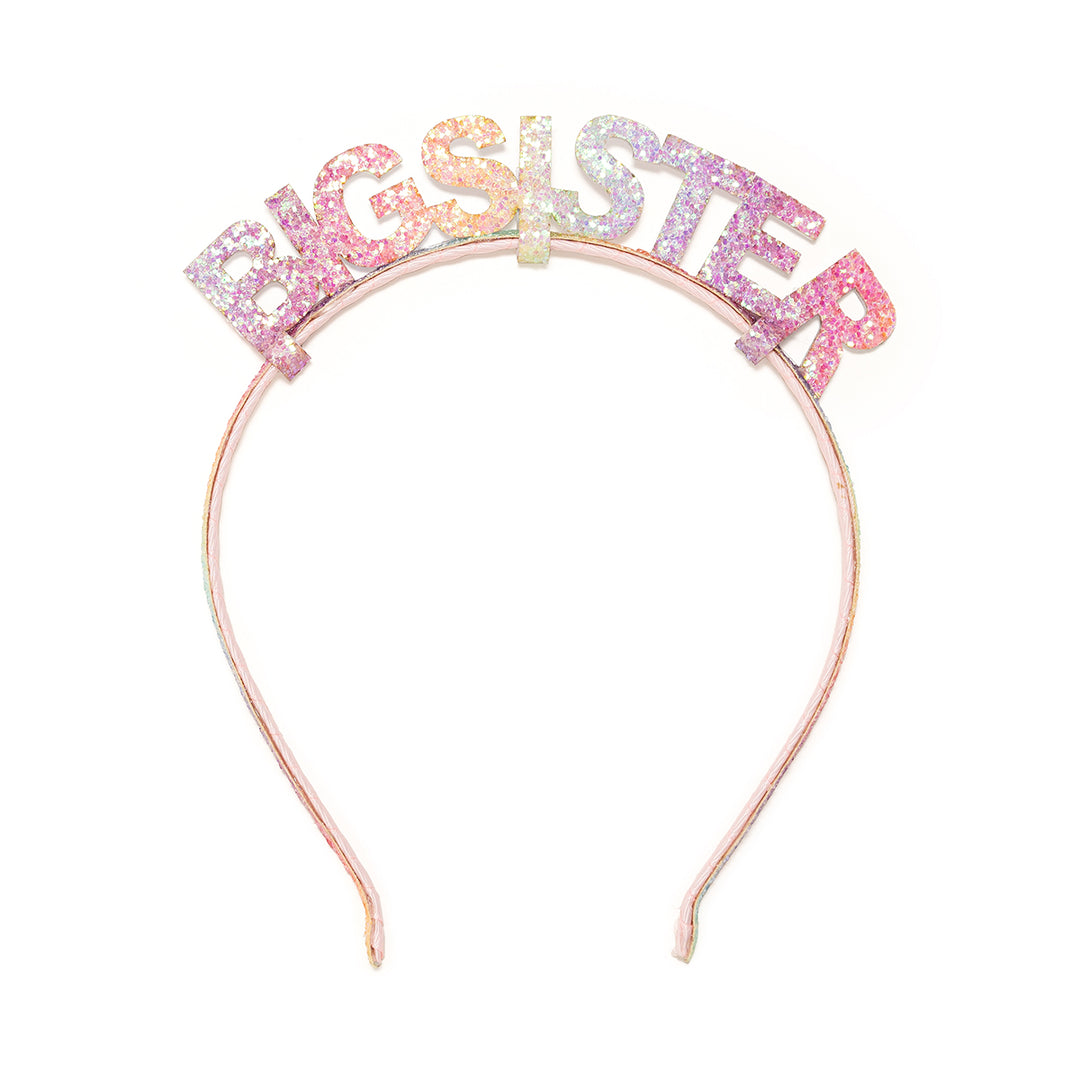 Pastel Rainbow Big Sister Headband