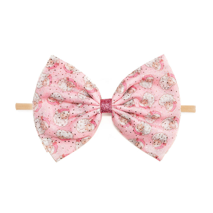 Retro Santa Christmas Tulle Bow Baby Headband