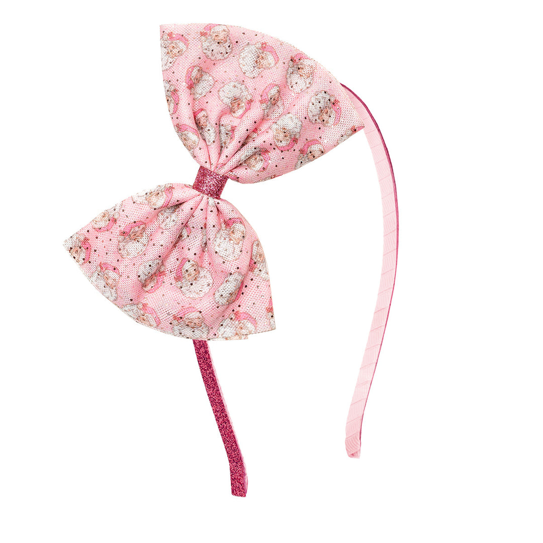 Retro Santa Christmas Tulle Bow Headband