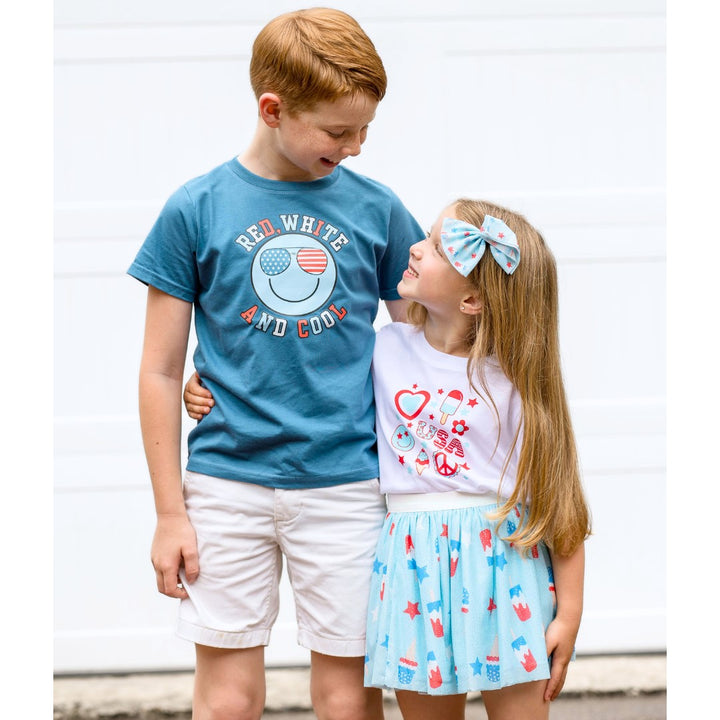 4th Of July Doodle Short Sleeve T-Shirt - White