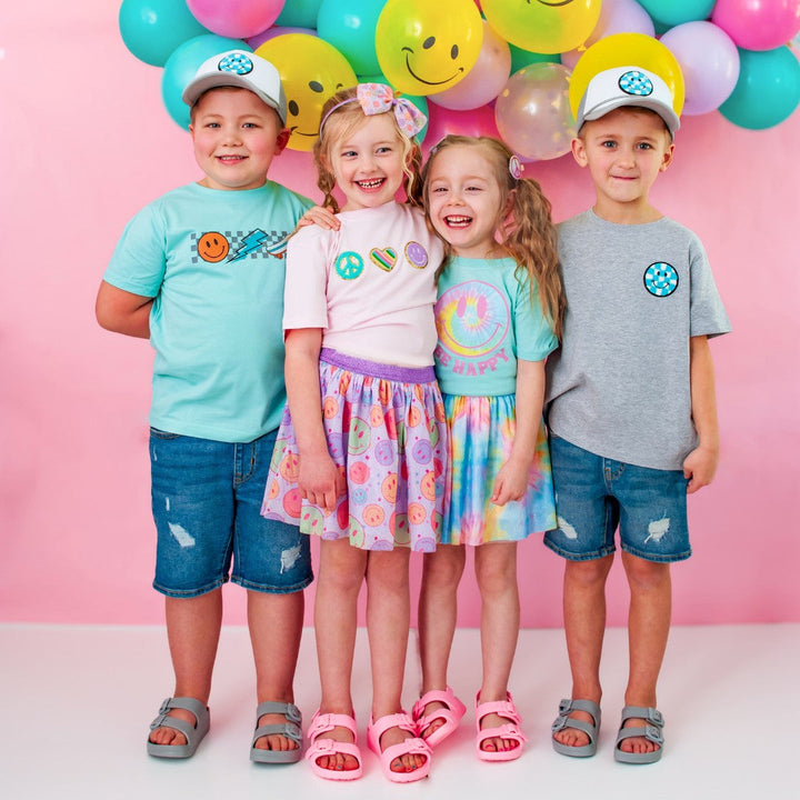 Smiley Face Tulle Bow Headband