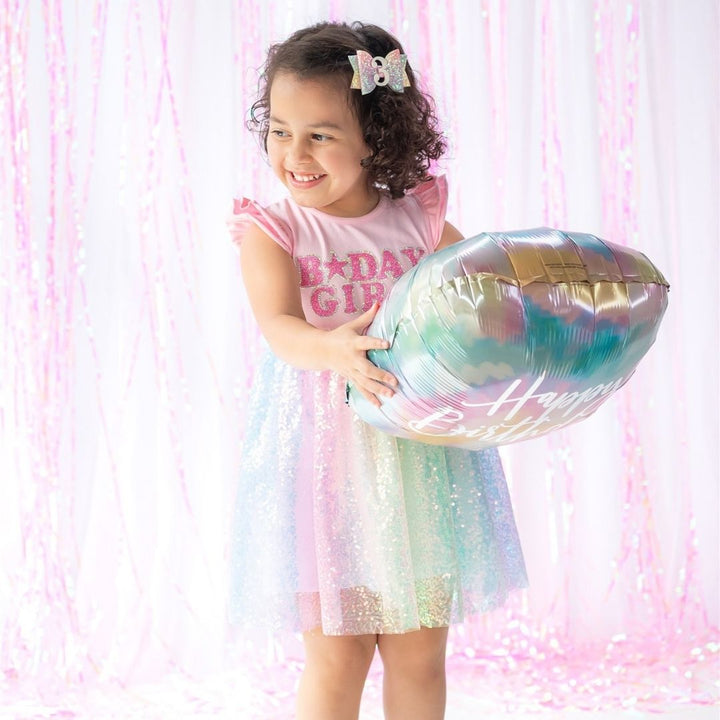 Pastel Rainbow Bow #3 Clip