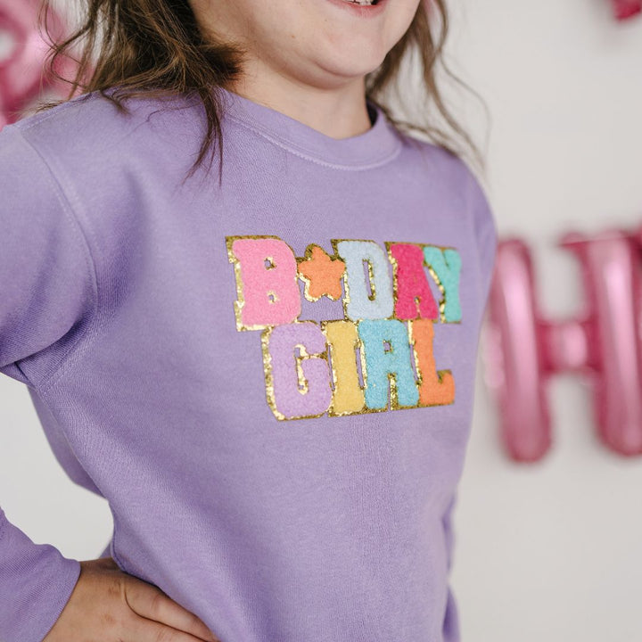 Birthday Girl Patch Sweatshirt - Lavender