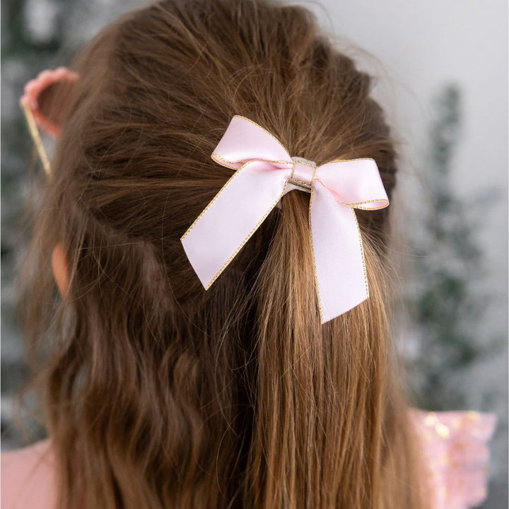 Holiday Blush Coquette Bow Clip