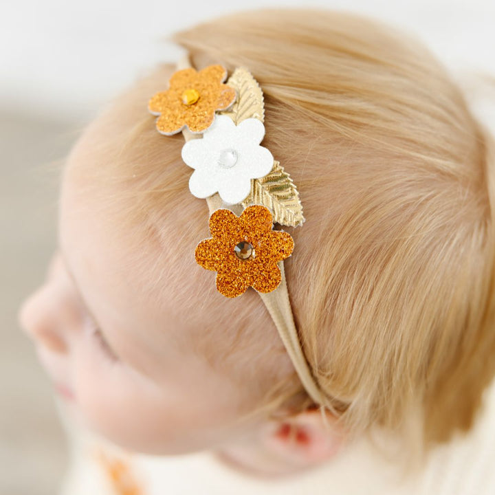 Boho Floral Glitter Baby Headband