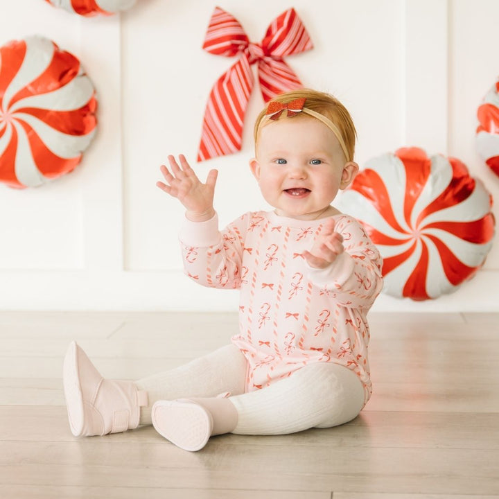 Red Glitter Bow Baby Headband