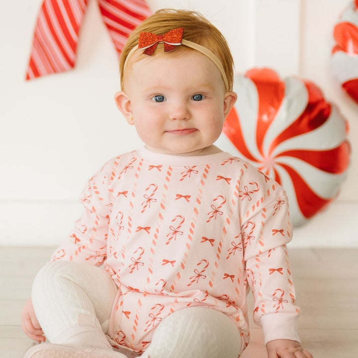 Red Glitter Bow Baby Headband