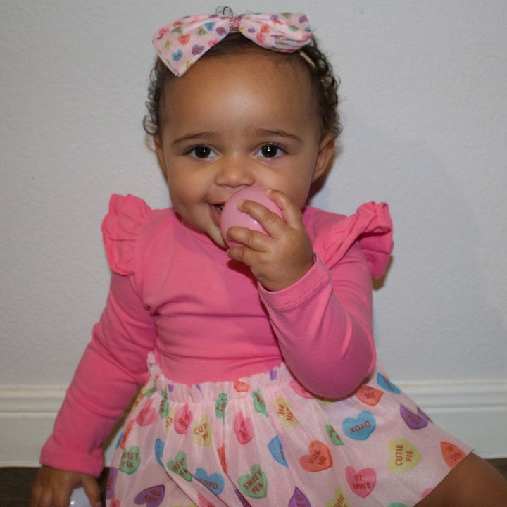 Candy Hearts Valentine's Day Tulle Bow Baby Headband