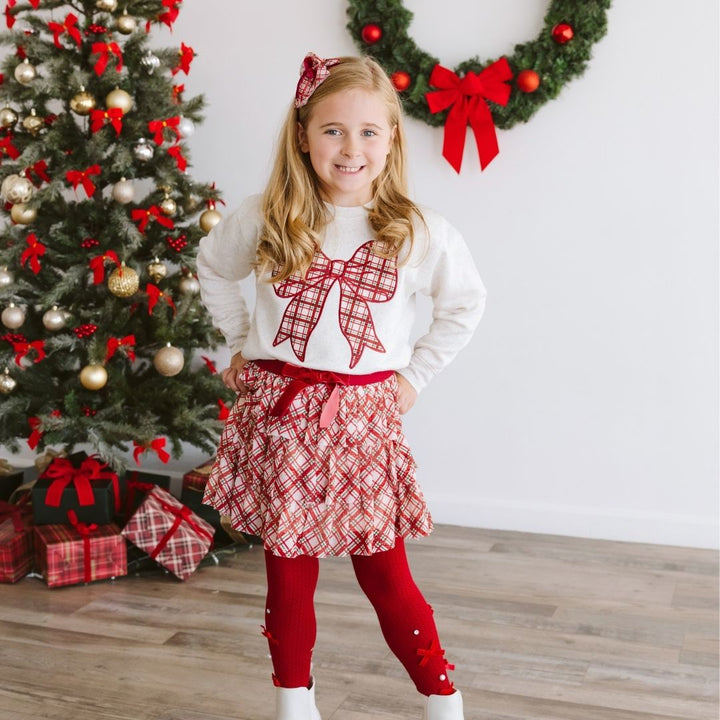 Christmas Plaid Layered Bow Headband