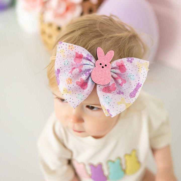Coquette Easter Bunny Tulle Bow Baby Headband