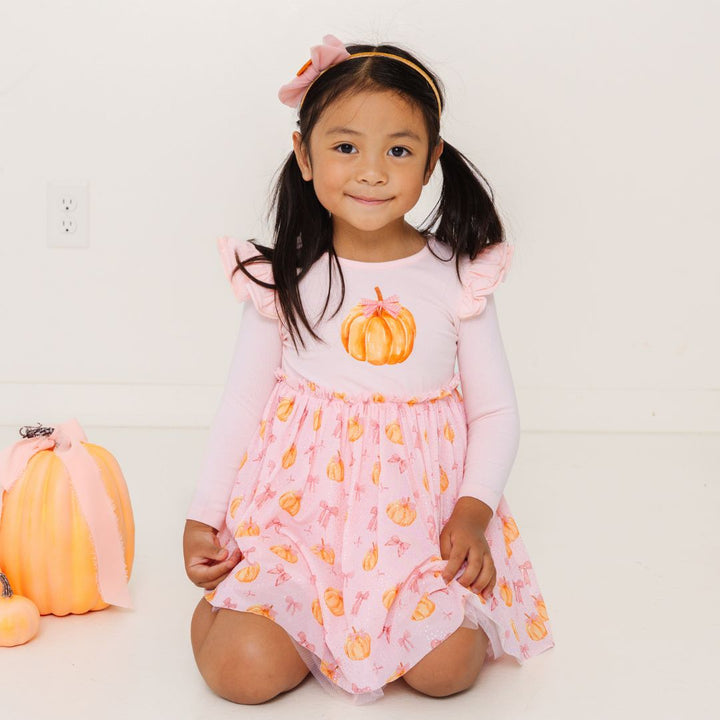 Pumpkin Tulle Bow Headband