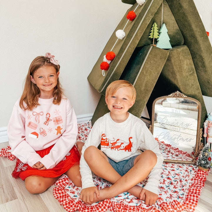 Candy Cane Confetti Christmas Tulle Bow Clip