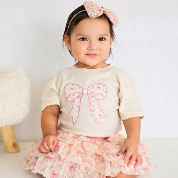 Ditsy Floral Tulle Bow Baby Headband
