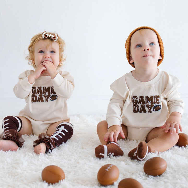 Football Glitter Bow Baby Headband