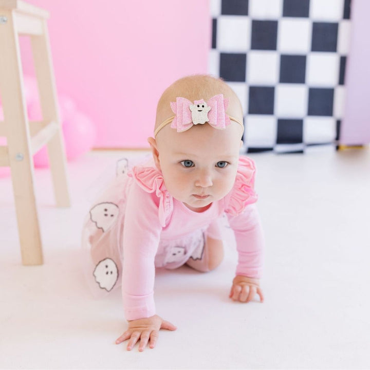 Girly Ghost Halloween Bow Baby Headband