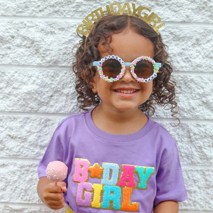 Birthday Girl Patch Short Sleeve T-Shirt - Lavender