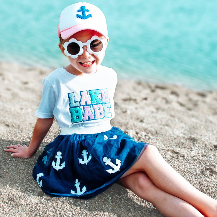 Anchor Patch Trucker Hat - Pink/White