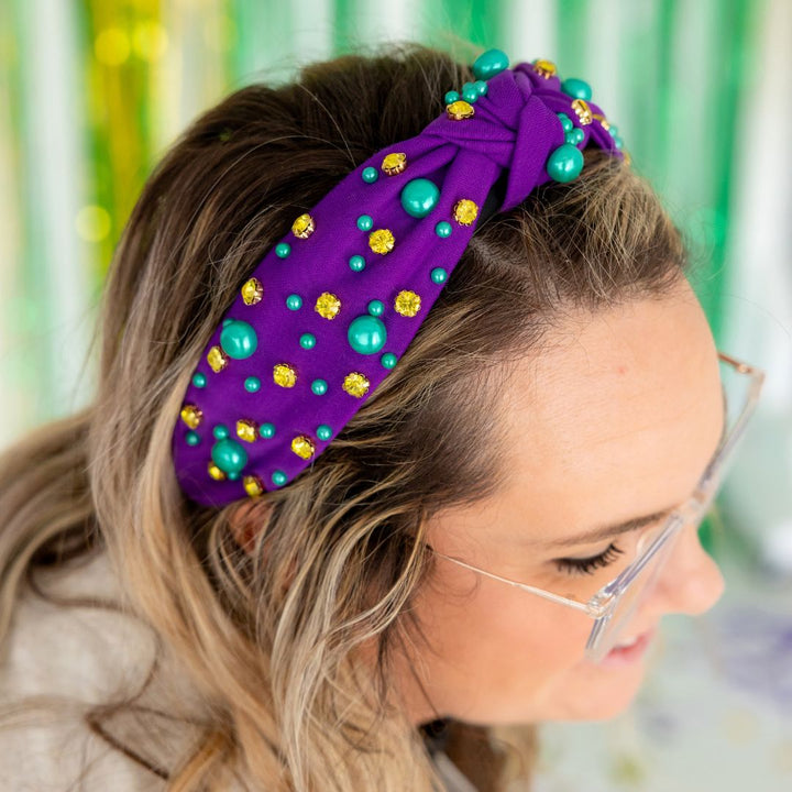 Mardi Gras Gemstone Headband - Large
