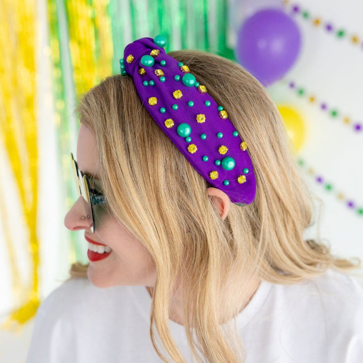 Mardi Gras Gemstone Headband - Large