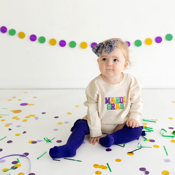 Mardi Gras Tulle Bow Baby Headband