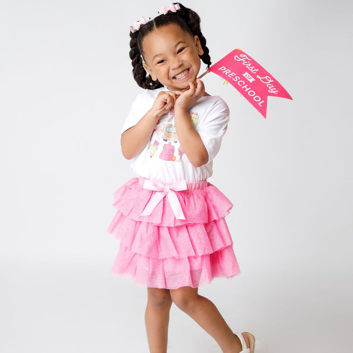 Raspberry Bow Tiered Tutu