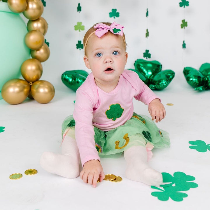 Shamrock St. Patrick's Day Coquette Bow Baby Headband