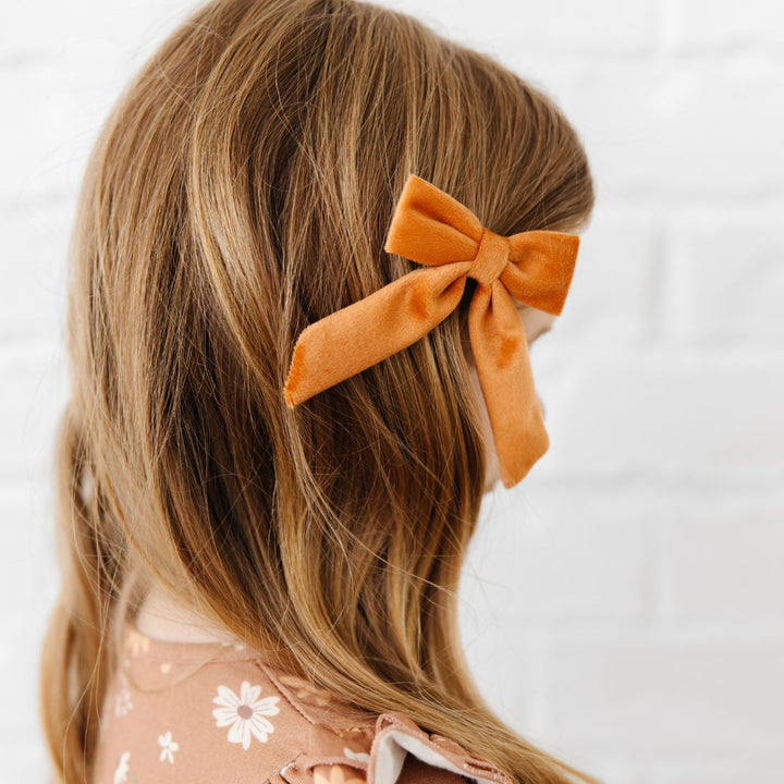 Spice Velvet Coquette Bow Clip