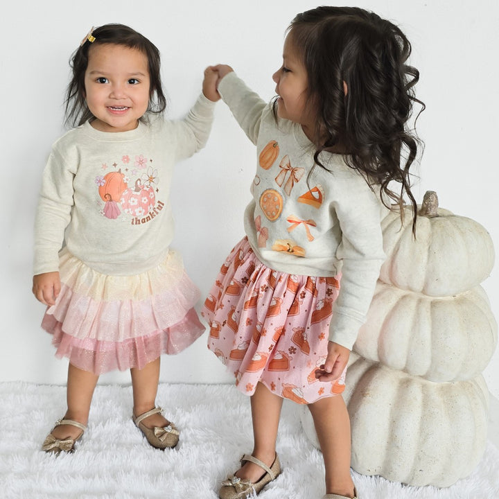 Thankful Pumpkin Daisy Thanksgiving Sweatshirt - Natural