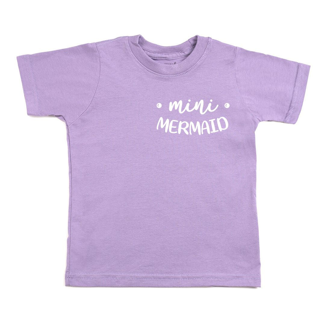 Mini Mermaid White Short Sleeve T-Shirt - Lavender