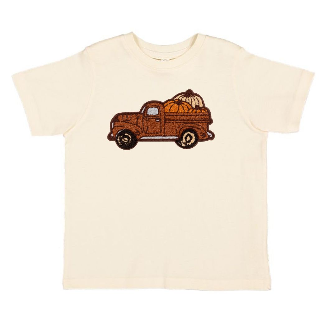 Fall Truck Patch Short Sleeve T-Shirt - Natural