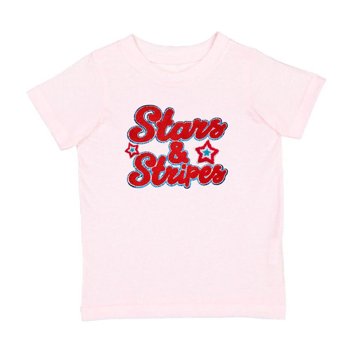 Stars and Stripes Patch Short Sleeve T-Shirt - Ballet