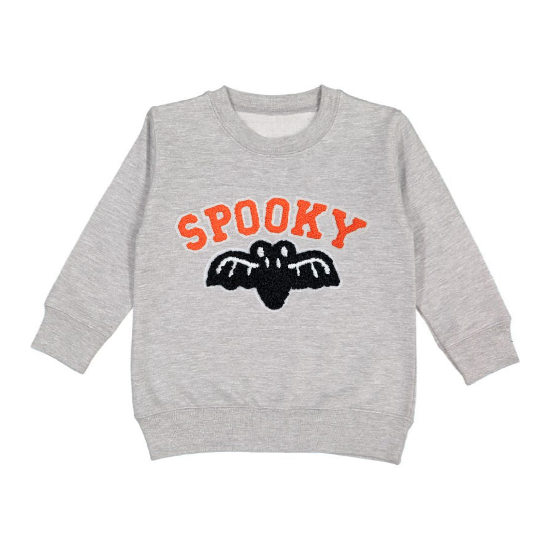 Spooky Patch Halloween Sweatshirt - Gray