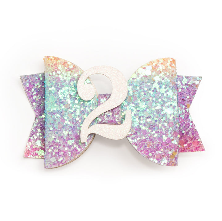 Pastel Rainbow Bow #2 Clip